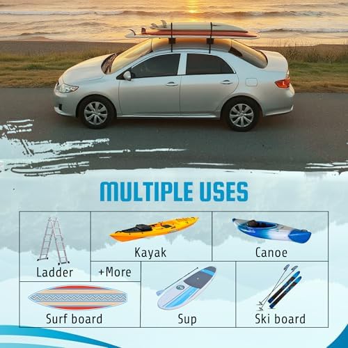 BLOCKSURF Surfboard Roof Rack for Car | Universal Soft Roof Rack for Cars & - Image 4