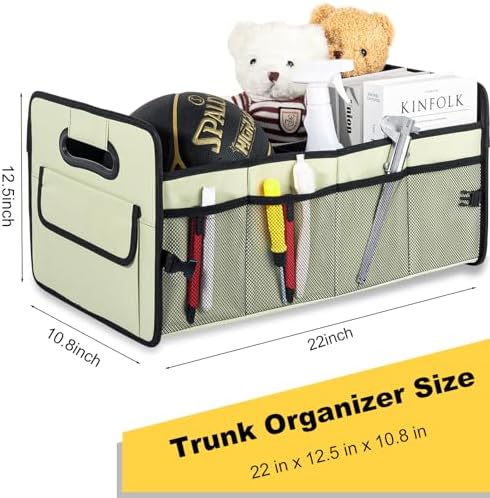 Car Trunk Organizer, Collapsible Car Organizers and Storage Light Green - Image 5
