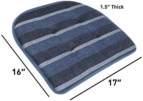 Sweet Home Collection Chair Cushion Memory Foam Pads Tufted Slip Non Skid - Image 3