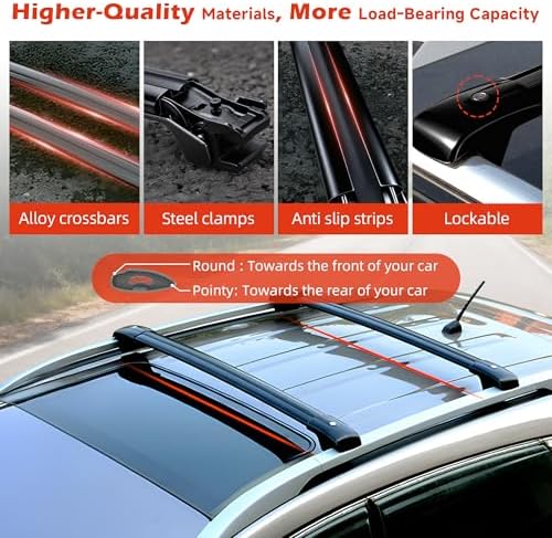 Roof Rack Cross Bars for 2011-2020 Toyota Sienna 396lbs Lockable Roof Rails - Image 4