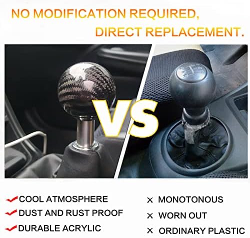 Round Ball Shift Knob 5 6 Speed Carbon Fiber Gear Shifter Knob - Image 4