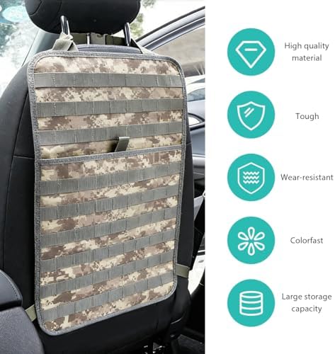 Car Seat Back Organizer, Tactical MOLLE Sag Proof Vehicle Panel Backseat Cover - Image 3