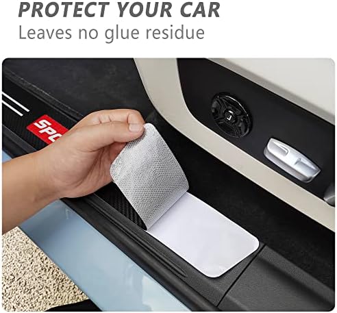 5PCS Car Door Sill Protector, Carbon Fiber Sport Threshold/Rear Bumper Guard - Image 3
