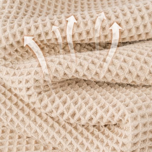 Microfiber Waffle Bath Towels, 4 Pieces, Fast Drying, Lint Free 430 GSM - Image 2