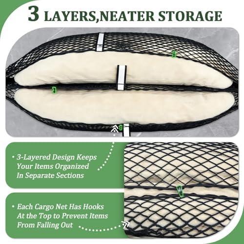 3Layer Cargo Net for Grand Cherokee 2021-2026, Integrated Zipper Bag - Image 4