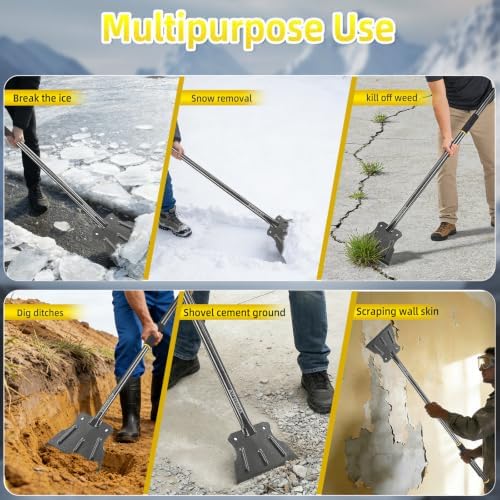 59" Heavy Duty Floor Scraper, Flat Shovel, Garden Cleaning Shovel, No Break - Image 4