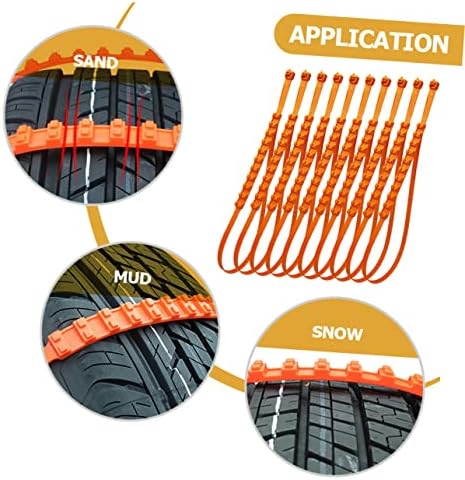 10pcs Orange Plastic Car Tire Chains - Image 4