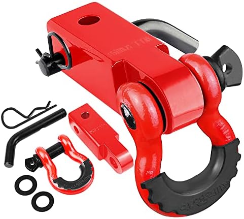 AUTOBOTS Tow Hitch Receiver 2" Shackle Hitch Receiver Red- Red by AUTOBOTS