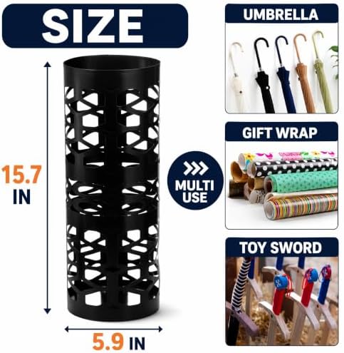 ZENFUN Umbrella Stand, Cane Walk Stick Holder, Round Umbrella Rack - Image 2
