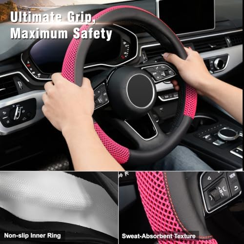 KAFEEK Steering Wheel Cover, Cooling Ice Silk, Universal 15 Inch - Image 5