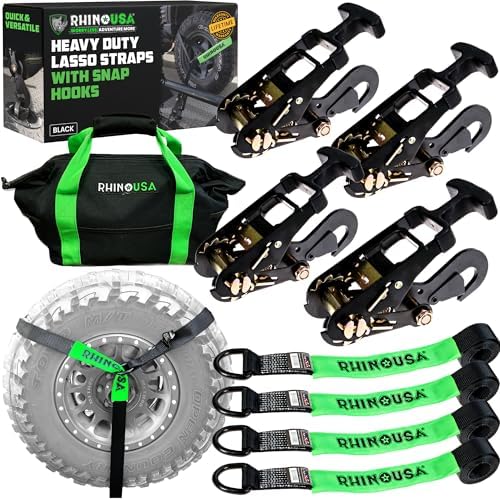 Rhino USA Car Hauler Tie Down Straps by RhinoUSAInc