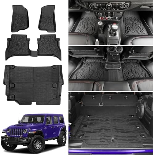 Cargo Mat with Floor Liner Compatible with 2021-2025 Jeep Wrangler JL Unlimited by Utiiy