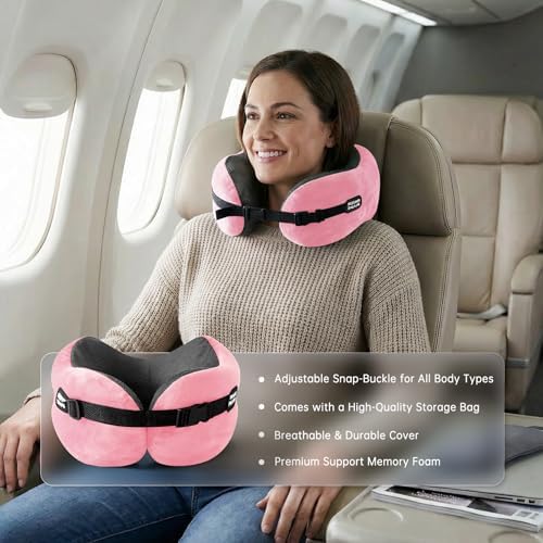 Neck Pillow Travel Pillow Memory Foam Adjustable Clasp - Image 6