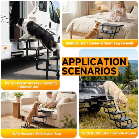 6-Step Dog Stairs for Car, Foldable Pet Steps for Large Dogs - Image 5