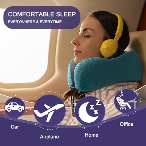 napfun Neck Pillow for Travel, Memory Foam Airplane Pillow - Image 6