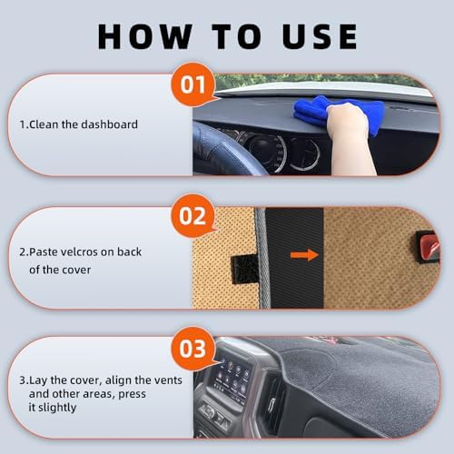 Dashboard Cover Dash Mat Fit for Ho-nda Civic 2021-2016, Car Dash Board Mat - Image 6