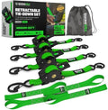 Rhino USA Retractable Ratchet Straps - 1in x 10ft by RhinoUSAInc