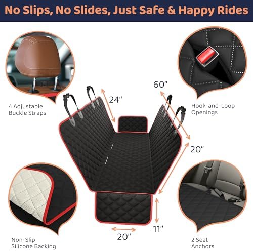 Dog Car Seat Cover for Back Seat, Dog Hammock for Car, Truck & Tesla - Image 3