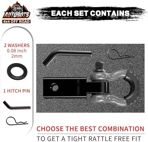 AUTOBOTS Tow Hitch Receiver 2" Shackle Hitch Receiver Gray - Image 2