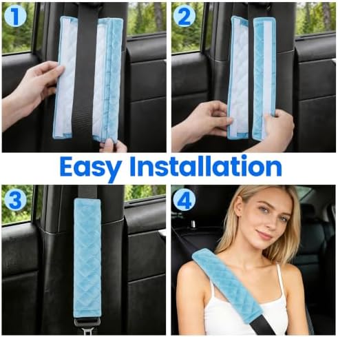 Amooca 2 Pack Seat Belt Covers Soft Shoulder Pad - Image 5