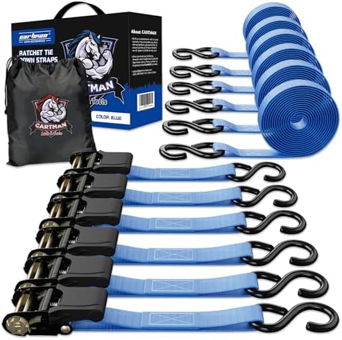 CARTMAN Ratchet Tie Down Straps, 1 in x 15 ft, 1500 lb by CARTMAN