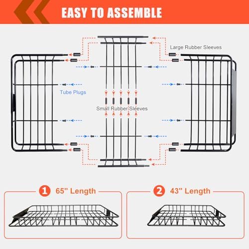 Roof Rack Carrier Carrier Basket 65"*39"*6"+Waterproof Bag 20 Cubic Feet - Image 3