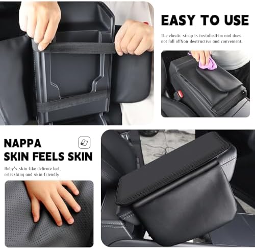 Car Armrest Cover for Car, Nappa Leather Center Console Armrest Pad - Image 3