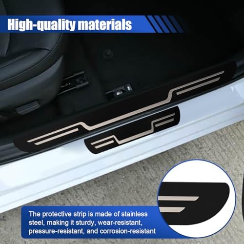 Craedli 4PCS Car Door Sill Protector Sticker, Stainless Steel Auto Door Edge - Image 3