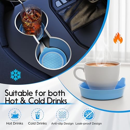 Amooca 2-Pack Car Cup Holder Coaster Bling Crystal Rhinestone Car Interior - Image 3