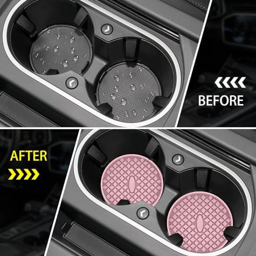 ME.FAN Car Cup Coasters Silicone Car Coasters/Cup Mats, Non-Slip Recessed Car - Image 4
