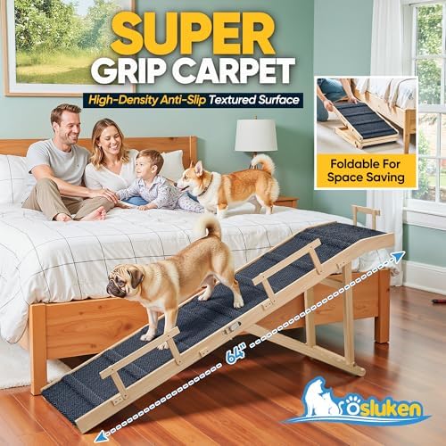 Dog Ramp for Bed with Rails, Dog Ramps for High Beds with Safety Side Railng - Image 5