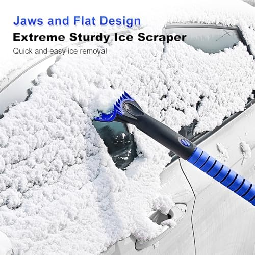SEAAES 56 Inch Long Snow Brush Scraper and Snow Broom - Image 6