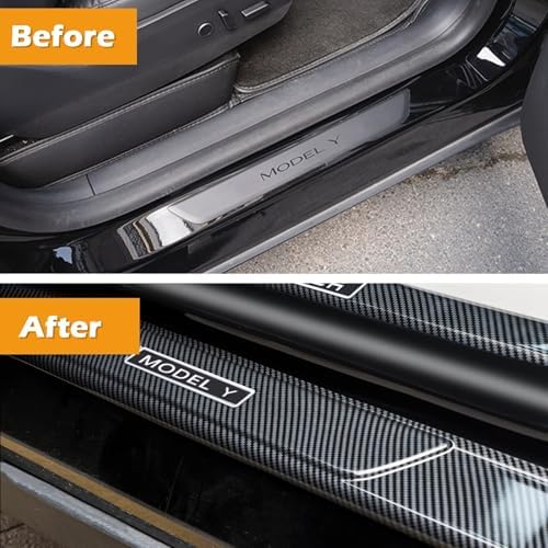 Door Sill Protector for Tesla Model Y, 4 Pieces Door Entry Protectors Strips - Image 4