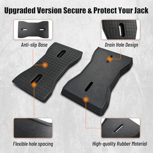 HOXWELL RV Stabilizer Jack Pads 2 Pack, Heavy Duty Rubber Scissor Jack Blocks - Image 4