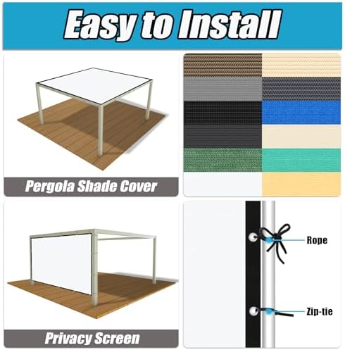 Amagenix 90% Pergola Shade Cover 4' X 11' Sun Shade Cloth - Image 3