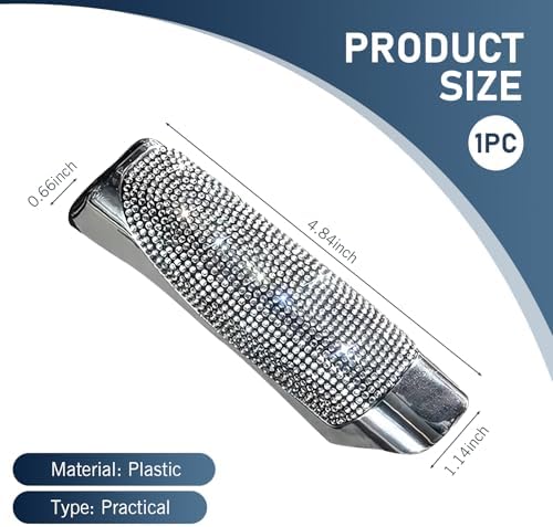 1 PC Bling Car Handbrake Cover, 4.84" x 1.14" x 0.66" Rhinestone Scratch and - Image 2