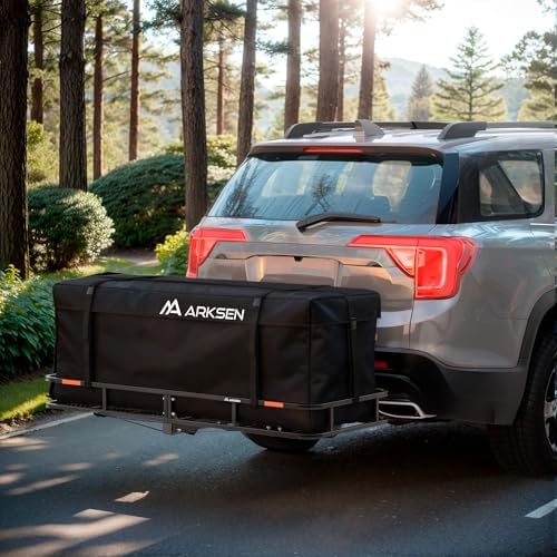 ARKSEN 60" x 23" x 5.5" Folding Hitch Cargo Carrier w/Waterproof Bag&Net - Image 2