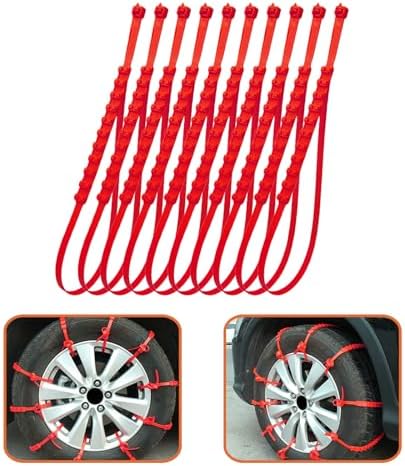 10Pcs Orange Plastic Tire Ties for Car Tire Ice and Mud Traction - Image 7