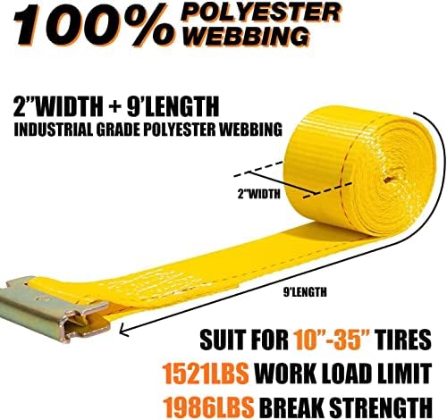 Wheel Chock Tie Down Kit 4Pack 4500LBS Break Strength - Image 2