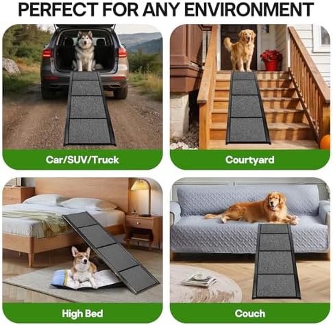 71''x 20'' Dog ramp for Car, Dog Ramps for Large Dogs, Folding Outdoor Dog - Image 4