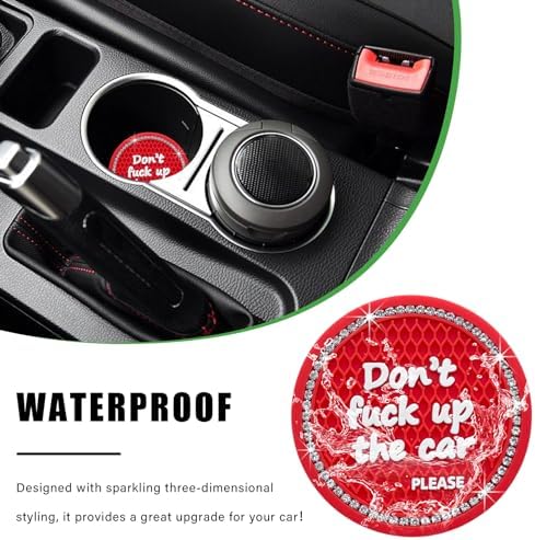 Ziciner 4 Pack Bling Car Cup Holder Coaster, 2.75 Inch Anti-Slip Auto Insert - Image 5