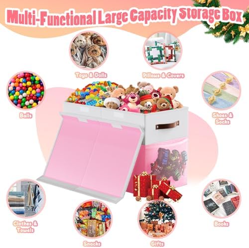 Large Toy Storage Box with Lid & Dividers, Kids Toy Chest - Image 3