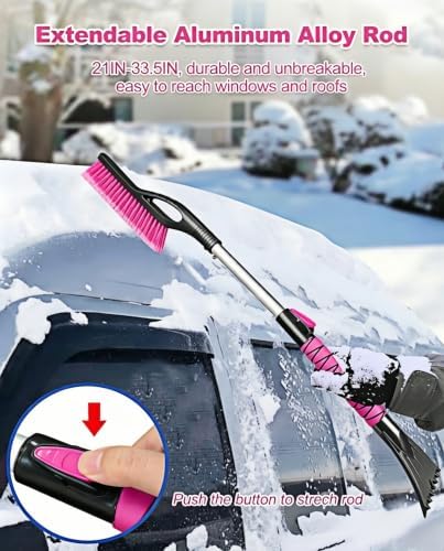 Pink 33 Inch Snow Brush and Ice Scraper - Image 5