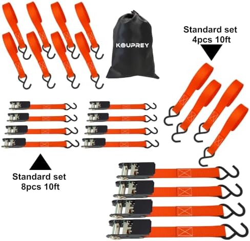 Ratchet Straps, Ratchet Tie Downs，Orange-standard-10ft：8 - Image 6