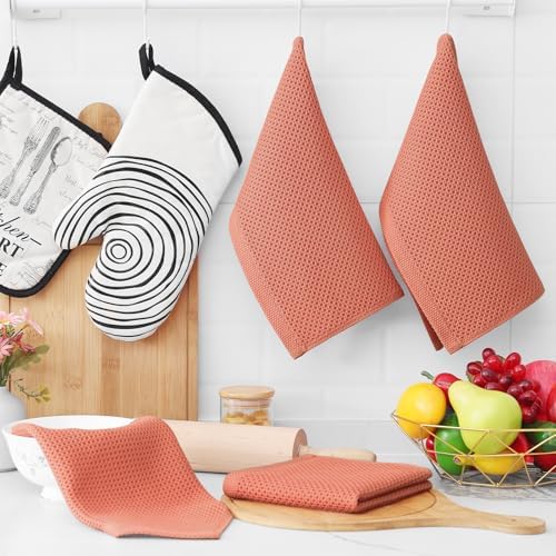 Homaxy 100% Cotton Waffle Weave Kitchen Dish Cloths 8-Pack - Image 6
