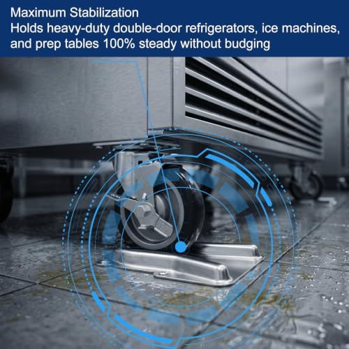 Outus 2 Pcs Stainless Steel Caster Positioning Chocks Set - Image 5