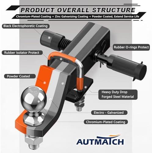 AUTMATCH Trailer Hitch Ball Mount - Image 5