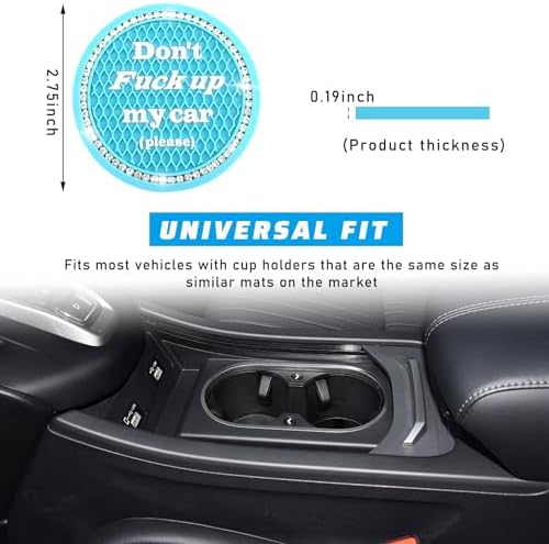 4 PCS Bling Car Cup Coaster, 2.75 Inch Anti-Slip Cup Holder Insert Coasters - Image 2