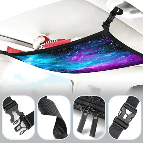 Galaxy Car Storage Mesh Organizer Ceiling Cargo Net Double-Layer Adjustable - Image 6