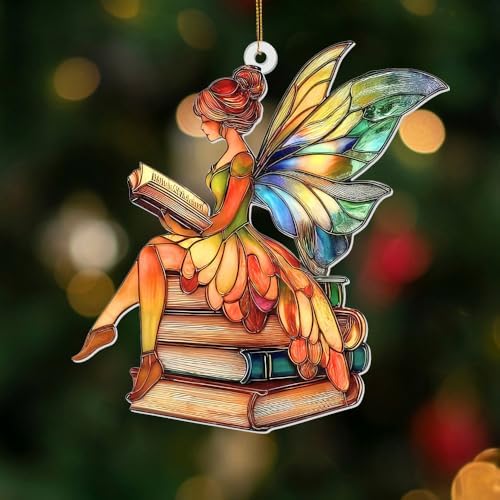Fairy Stained Glass Style Acrylic Suncatcher, Fairy Ornament Window Hanging - Image 2